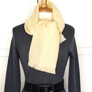Pale Yellow Fringed Scarf